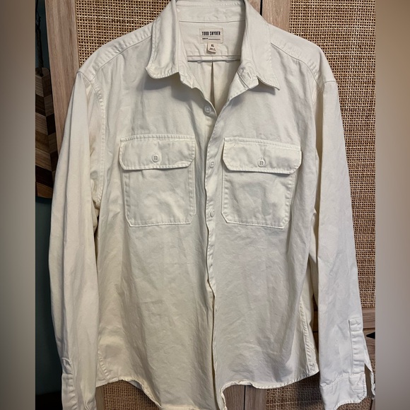Todd Snyder Cream Button-Up Shirt Size XL Excellent Condition - Picture 1 of 4